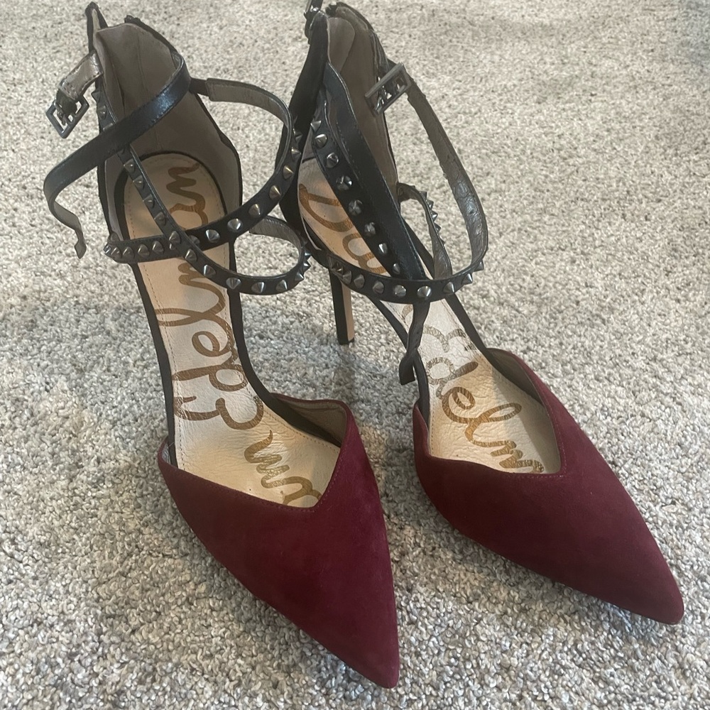 Sam Edelman Two Tone Studded High Heels - Picture 1 of 5
